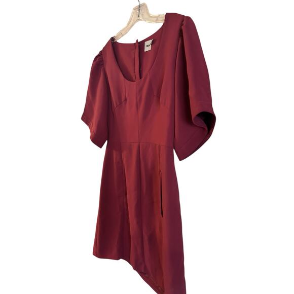 ASOS Women’s Burgundy Red Mini Dress Exaggerated Sleeves Cocktail Party Size 8 - Picture 2 of 7